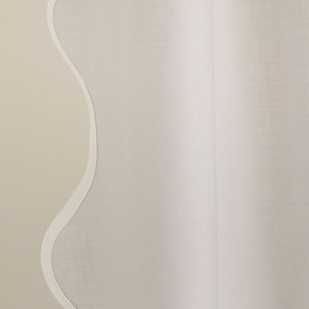 West Elm White Shower Curtain Minimalist Design - Picture 2 of 5
